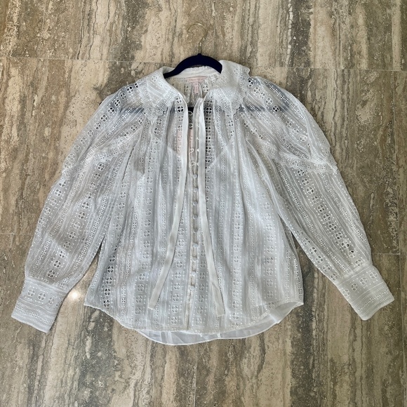 REBECCA TAYLOR EMBROIDERED BLOUSE TOP NEW WITH TAGS - Picture 6 of 10